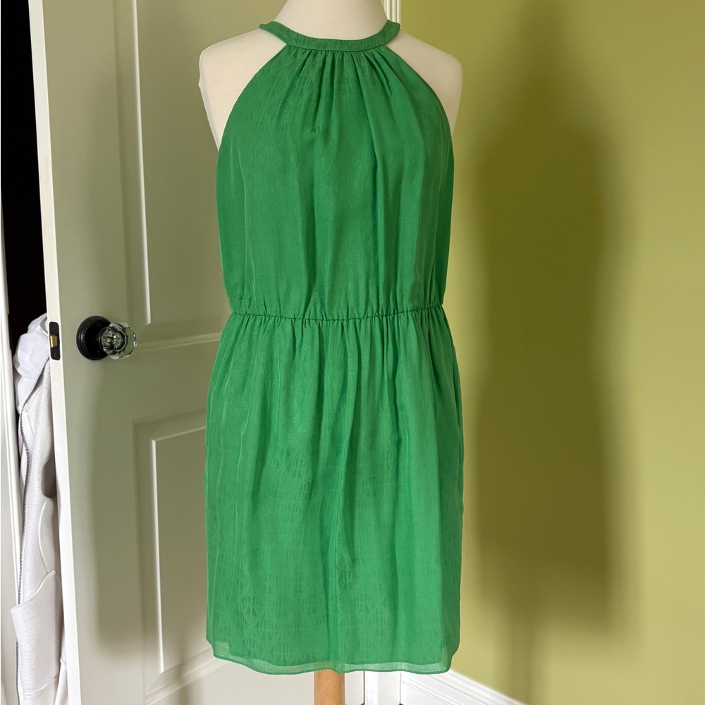 Vintage Shoshanna Green Halter Neck Dress